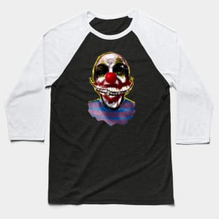 Spiral Smiling Scary Clown Happy Face Halloween Teeth Baseball T-Shirt